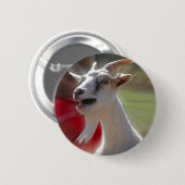 Foto van grappige geit ronde button 5,7 cm (Voorkant /achterkant)