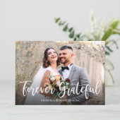 Foto van Grateful Elegant Weddenschap Bedankt Kaart (Staand voorkant)