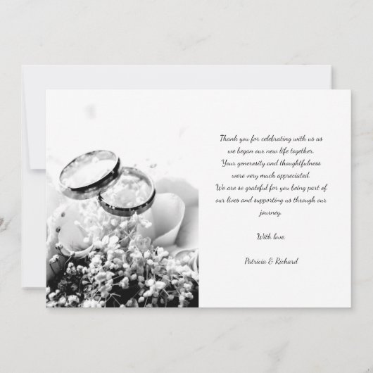 Foto van Grateful Elegant Weddenschap Bedankt Kaart (Achterkant)