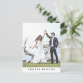 Foto van Grateful Simple Photo Weddenschap Harteli Briefkaart (Staand voorkant)