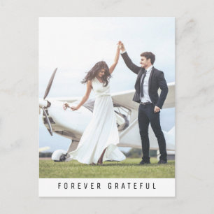 Foto van Grateful Simple Photo Weddenschap Harteli Briefkaart