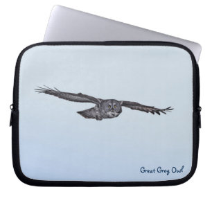 Foto van Great Grey Owl Raptor Wildlife Laptop Sleeve