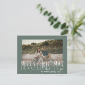 Foto van Green Boho Polka Dot Kerstmis Feestdagenkaart (Staand voorkant)