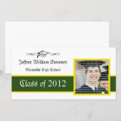 Foto van Green & Gold School Afstuderen Aankondiging (Voorkant / Achterkant)