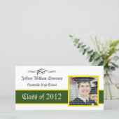 Foto van Green & Gold School Afstuderen Aankondiging (Staand voorkant)