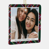 Foto van Green Red Pset First Kerstmis Keramisch Ornament (Rechts)