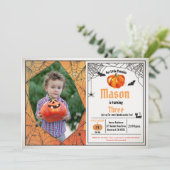 Foto van halloween pumpkin kind kaart (Staand voorkant)