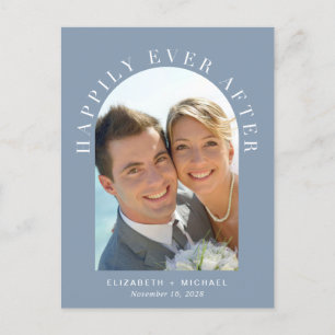 Foto van 'Happily Ever After'-boog op trouwrecepti Aankondigingskaart