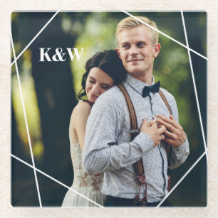 Foto van hedendaags Monogram Glazen Onderzetter