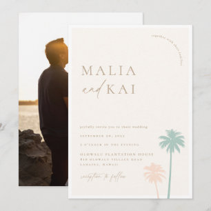 Foto van hedendaagse Coastal Chic Wedding Kaart