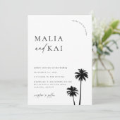 Foto van hedendaagse Coastal Chic Wedding Kaart (Staand voorkant)