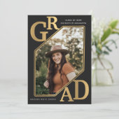 Foto van het Afstuderen Modern Gold AFSTUDEERDER Kaart (Staand voorkant)