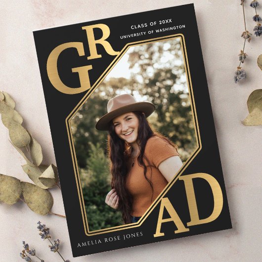 Foto van het Afstuderen Modern Gold AFSTUDEERDER Kaart
