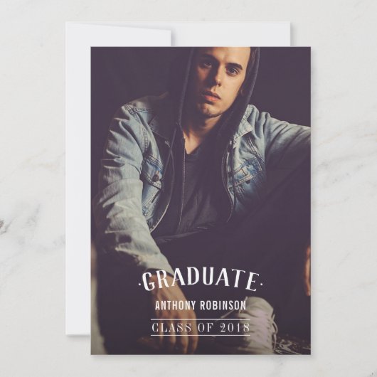 Foto van het Afstuderen van mannen Aankondiging (Voorkant)