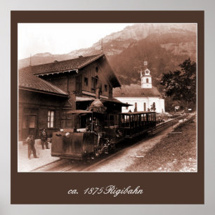 Foto van het Antiek station van Rigi Railroad Poster