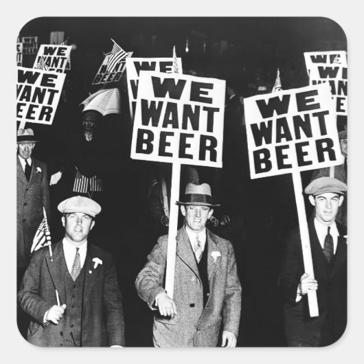 Foto van het Beer Protest van 1950  Vierkante Sticker (Voorkant)