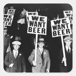 Foto van het Beer Protest van 1950  Vierkante Sticker