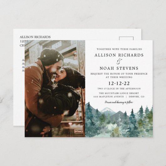 Foto van het briefkaart van het Rustische gebergte (Voorkant / Achterkant)