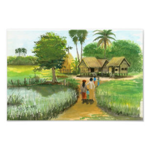 Foto van het Cambodjaanse dorp 2 van Vannak Anan P Afdruk