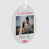 Foto van het eerste kerstfeest met pardon ornament (voorkant)