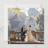 Foto van het Franse Regency Pink Fleur de Lis Wedd Bedankkaart (Voorkant)