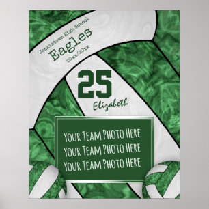 foto van het groene volleybalteam voor blanke meis poster