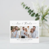 Foto van het handgeschreven script Love and Bedank Briefkaart (Staand voorkant)