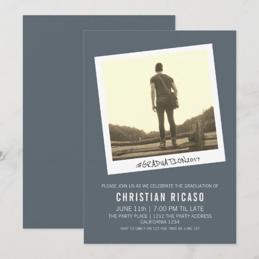 Foto van het hedendaagse Afstuderen Kaart (Voorkant / Achterkant)