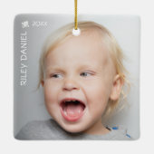 Foto van het kind keramisch ornament (Achterkant)