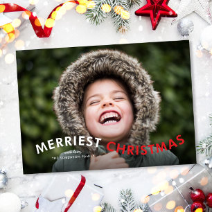 Foto van het Merriest Kerstmis Modern Type Feestdagenkaart