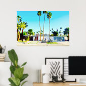 Foto van het middelbare-eeuwse Moderne Huis Poster (Thuiskantoor)