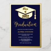 Foto van het moderne afstuderen van de marine folie uitnodiging (Voorkant)