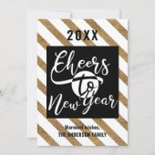 Foto van het moderne script Gold Black Feestdagenkaart (Voorkant)