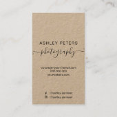 Foto van het moderne zwarte Kraft-script voor foto Visitekaartje (Achterkant)