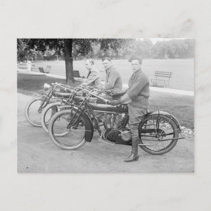  foto van het oude motorteam briefkaart