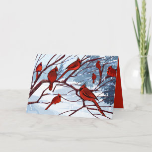 Foto van het Red Birds Wenskaart Feestdagen Kaart