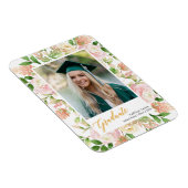 Foto van het roze Floral Greenery Script Girl Afst Magneet (Rechterzijde)