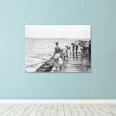 Foto van het Stanford Rowing Crew Team Canvas Afdruk (Insitu (Houten vloer))