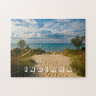 Foto van het strand van Indiana Dunes State Park Legpuzzel