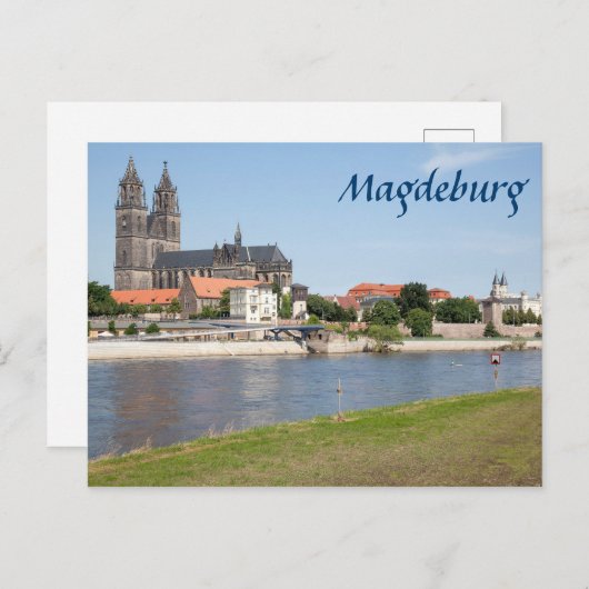 Foto van het uitzicht Magdeburg Briefkaart (Voorkant / Achterkant)