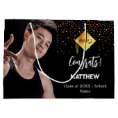 Foto van het zwarte goudfeest groot cadeauzakje (Achterkant)