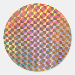 foto van holografische metalen kleurig ontwerp ronde sticker