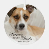 Foto van hond voor altijd in onze harten metalen ornament (Achterkant)