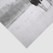 Foto van Horse Black en White Snow Tissuepapier (Detail)