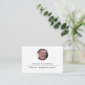 Foto van houder op een Help Assistant Visitekaartje (Staand voorkant)
