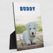 Foto van huisdierhond Aangepaste naam als aandenke Fotoplaat (Zijkant)