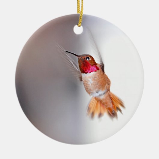 Foto van Hummingbird Flying Keramisch Ornament (Voorkant)