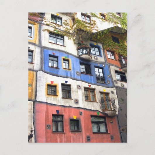 Foto van Hundertwasserhaus Wenen Briefkaart (Voorkant)