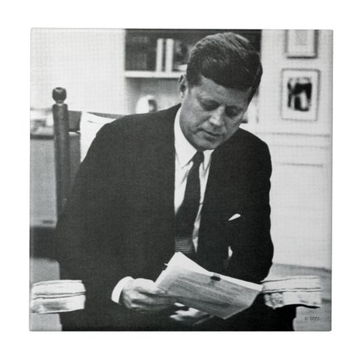 Foto van John F. Kennedy 2 Tegeltje (Voorkant)