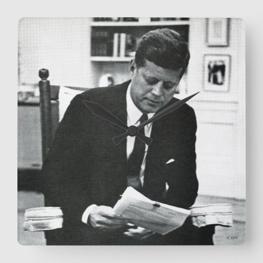 Foto van John F. Kennedy 2 Vierkante Klok (Voorkant)